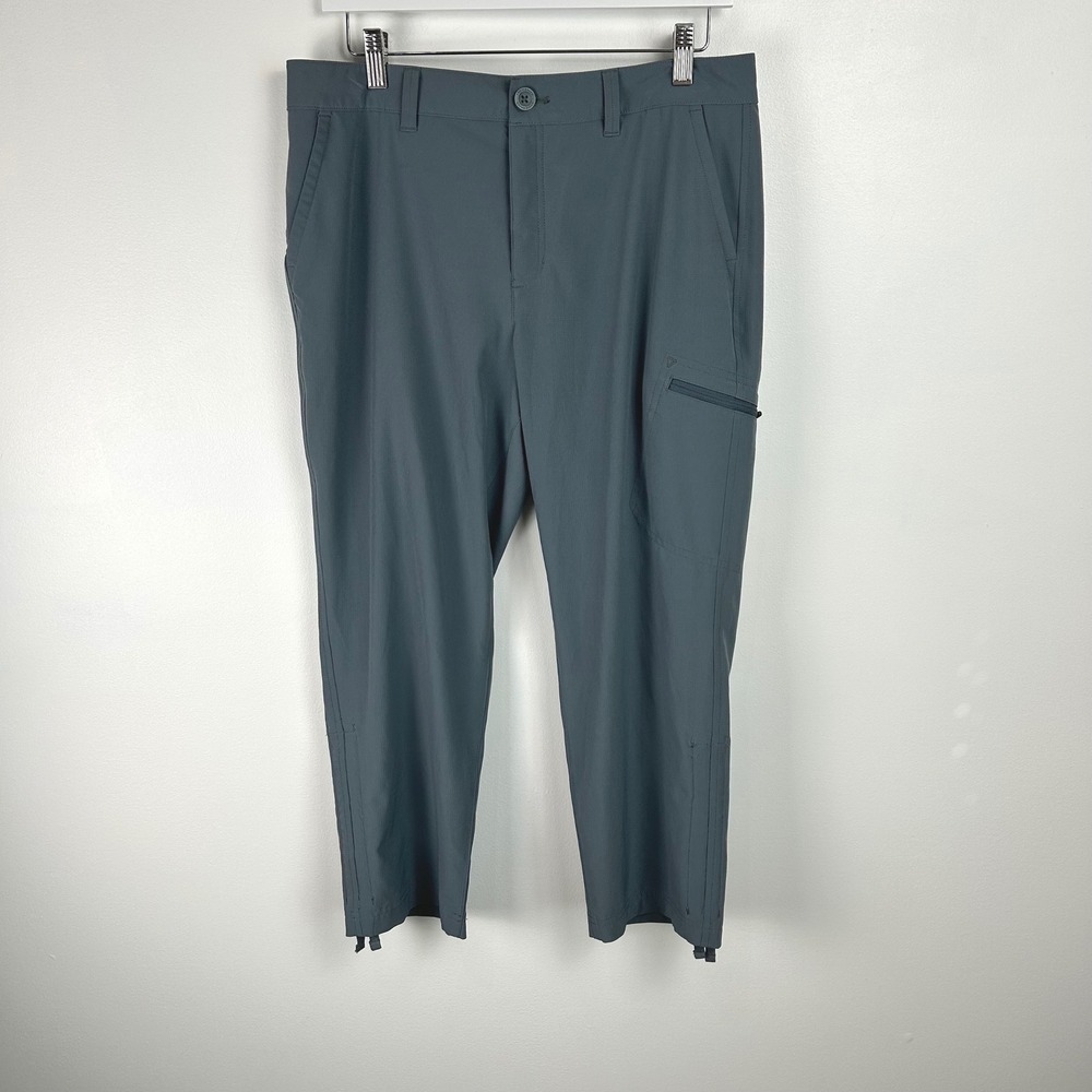 Eddie Bauer Women's‎ Gray Outdoor Pants Sz 8 Zip Pockets Drawstring Ankles READ